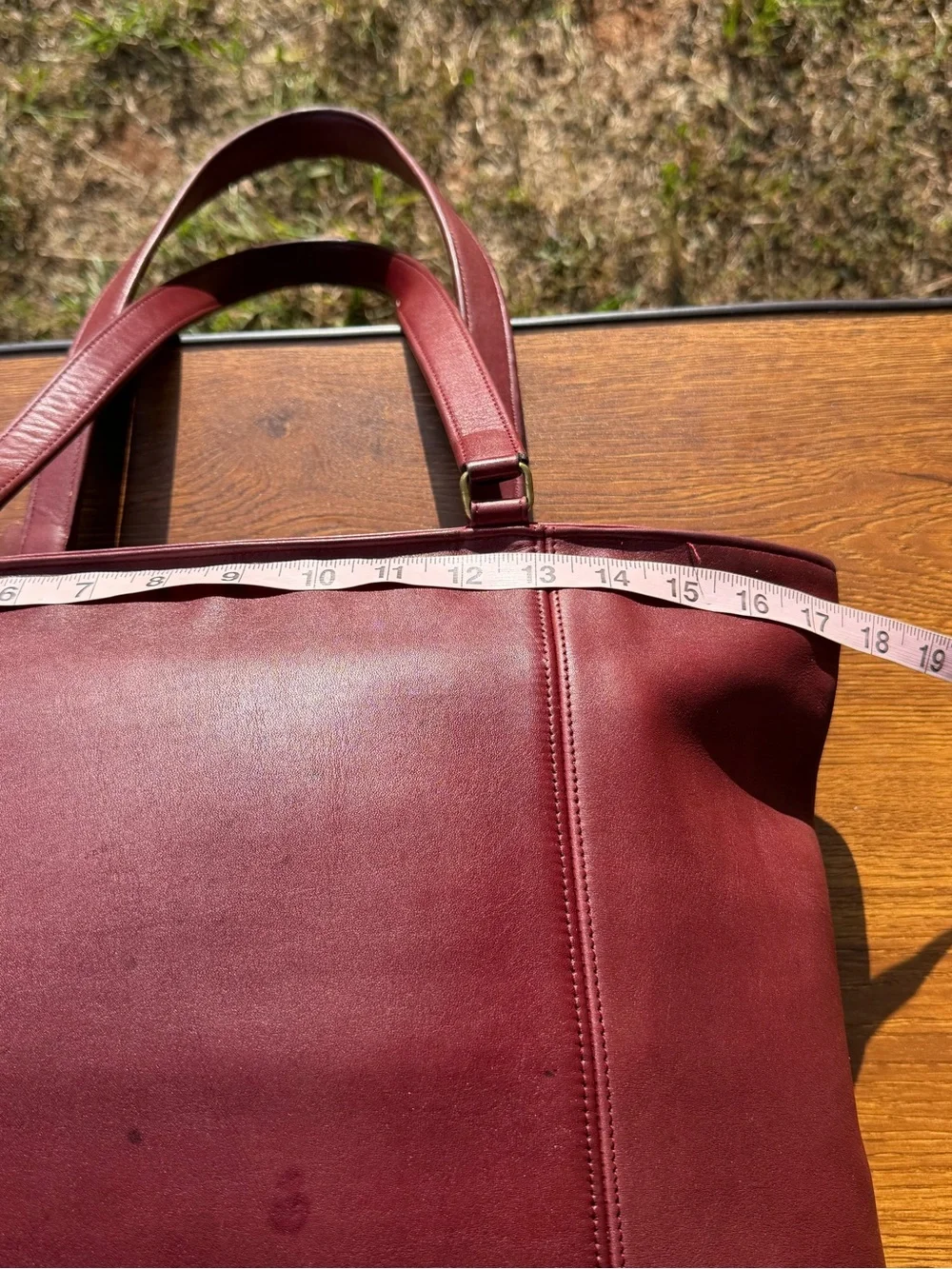 Vintage 1980s Coach Shopping Bag Large Red Leather Tote NYC USA 0535-929